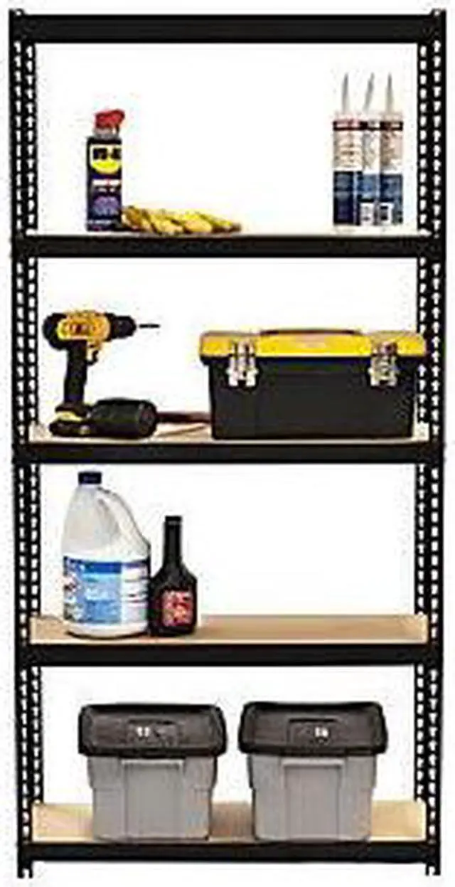 Alt view image 3 of 10 - Lorell LLR66964 Narrow Steel Shelving, Black - 60 x 30 x 12 in.