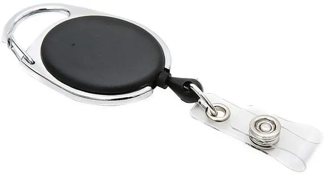 Alt view image 3 of 8 - Baumgartens Clip ID Badge Reel, Caribiner Style, 30", Matte Black 68754