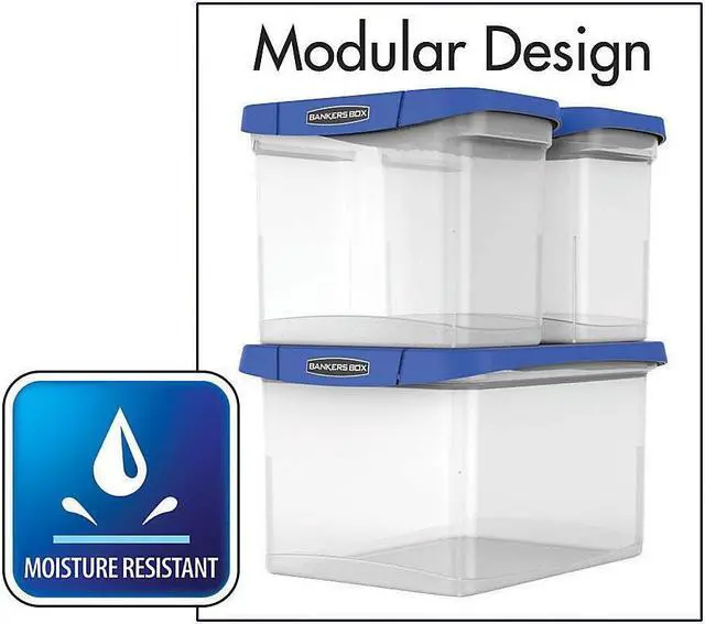 Alt view image 4 of 18 - Bankers Box Heavy Duty Plastic File Storage 14 1/8 x 17 2/5 x 10 3/5 Clear 0086201