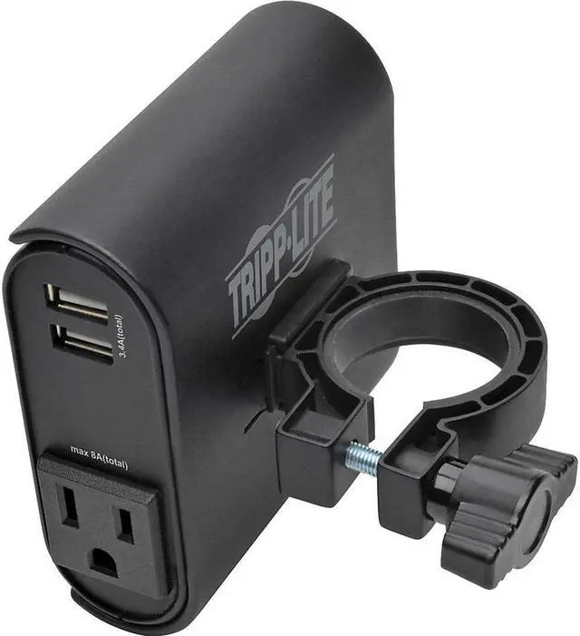 Alt view image 14 of 20 - Tripp Lite DMACUSB Ac/Usb Charging Clip For Display Mounts - Power Adapter - Ac / Usb - 3.4 A - 4 Output Connectors (2 X Usb, 2 X Nema 5-15) - Black