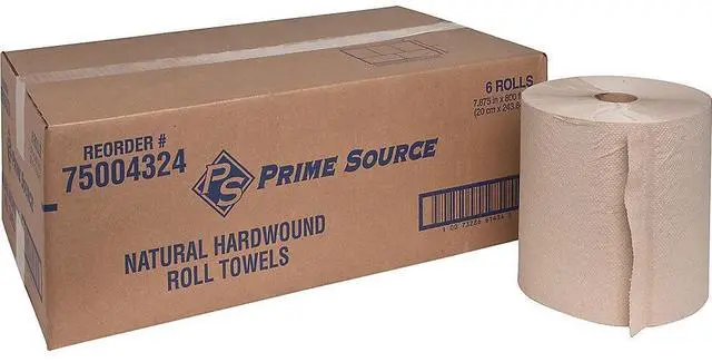 Alt view image 6 of 9 - Genuine Joe Hardwound Roll Towels 2"Core 7-7/8"x800' 6 Rolls/CT NATRL 22600
