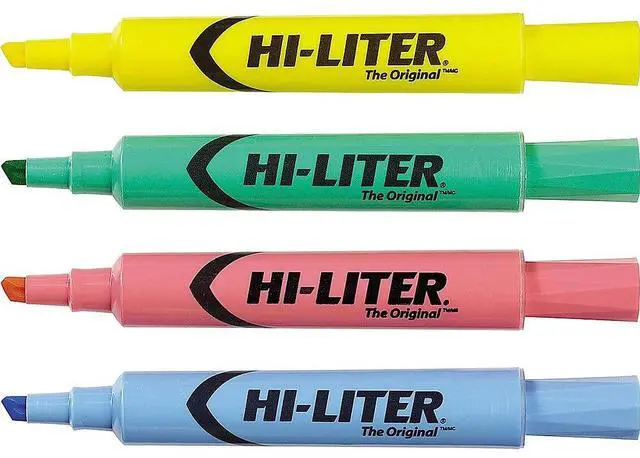 Alt view image 9 of 19 - Avery HI-LITER Desk-Style Highlighter Chisel Tip Assorted Colors 4/Set 17752
