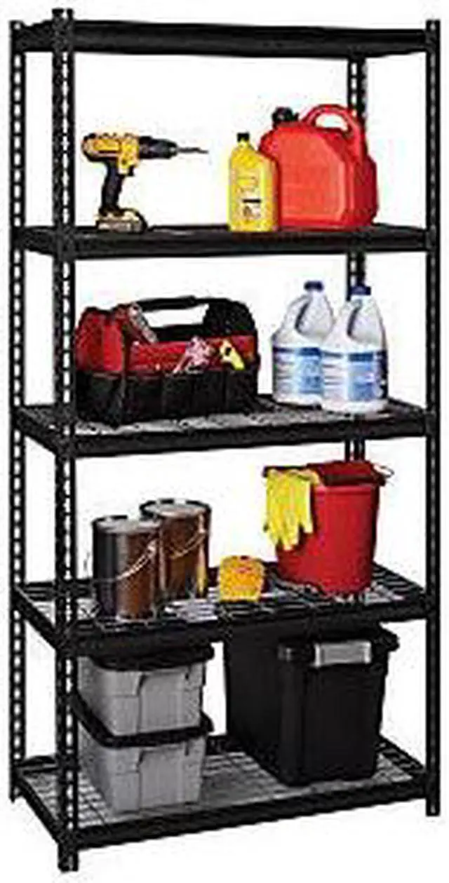 Alt view image 5 of 6 - Lorell LLR99929 Wire Deck Shelving, Black - 36 x 18 x 72 in.