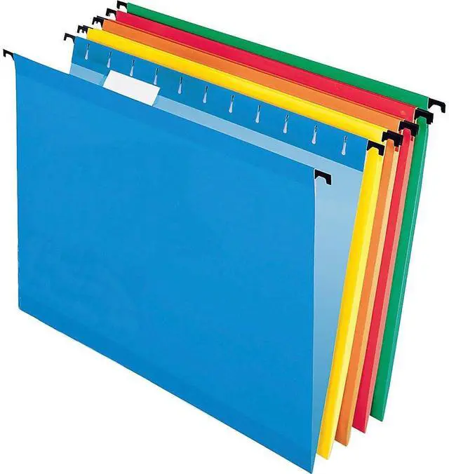 Alt view image 2 of 20 - Pendaflex Poly Laminate Hanging Folders Letter 1/5 Tab Assorted 20/Box