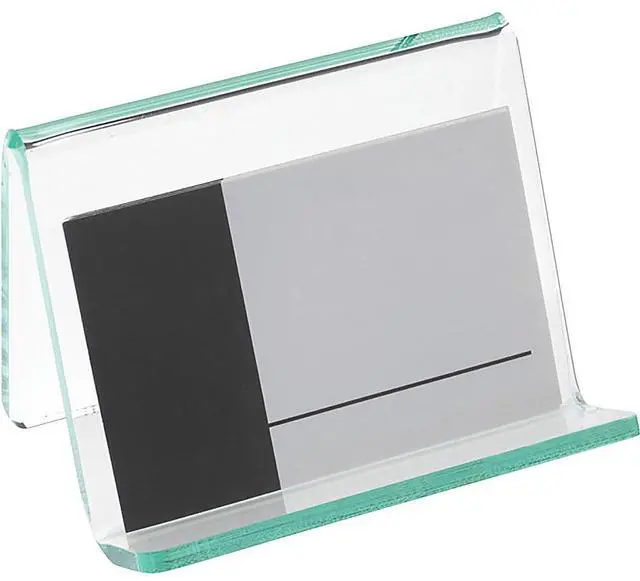 Alt view image 7 of 19 - Lorell Business Card Holder 3-1/4"x3"x2-5/8" Clear/Green 80657