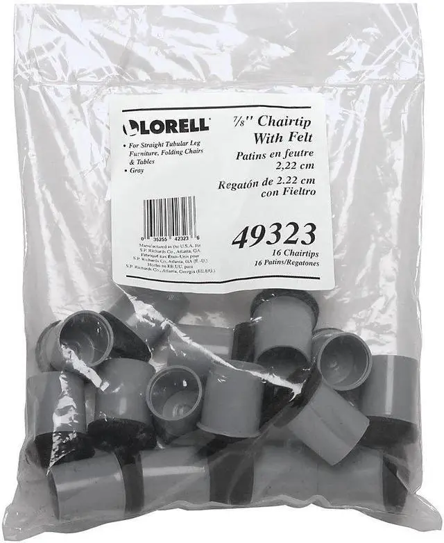 Alt view image 12 of 18 - Lorell Replacement Chair Tip w/Felt 3/4 16/Bag Gray 49323
