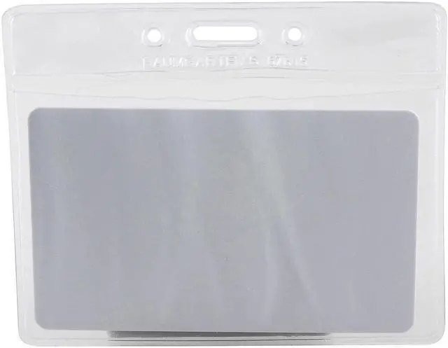 Alt view image 12 of 15 - SICURIX Vinyl Punched ID Badge Holders - Horizontal - Horizontal - 2.5" x 3.5" x - Vinyl - 50 / Pack - Clear