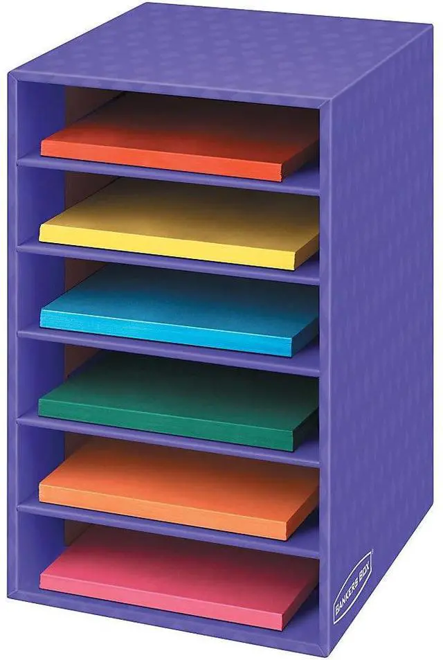 Alt view image 7 of 14 - Vertical Classroom Organizer, 6 Shelves, 11 7/8 X 13 1/4 X 18, Purple