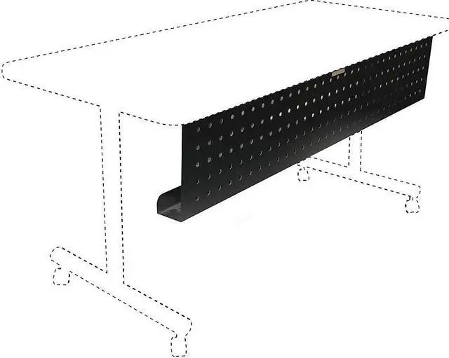 Alt view image 6 of 12 - Lorell 60686 Rectangular Training Table Modesty Panel 66" Width x 3" Depth x 10" Height - Steel - Black