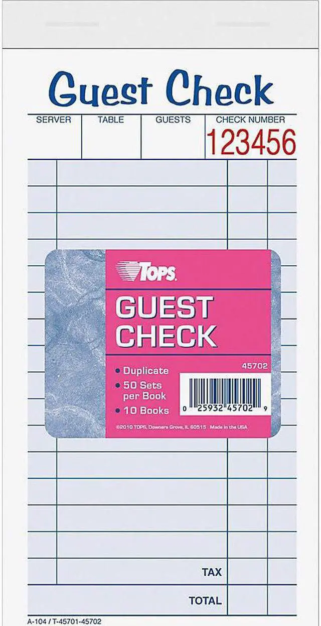 Alt view image 7 of 9 - Tops Guest Check Book
