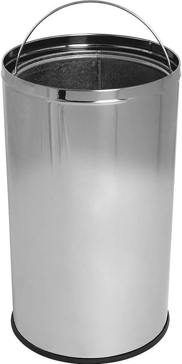 Alt view image 4 of 8 - Genuine Joe Classic Round Top Receptacle Stainless Steel