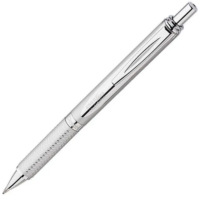 Alt view image 9 of 14 - Pentel EnerGel Alloy Retractable Liquid Gel Pen
Medium Pen Point Type - 0.7 mm Pen Point Size - Black Ink - Metallic Silver Barrel - 1 / Pack