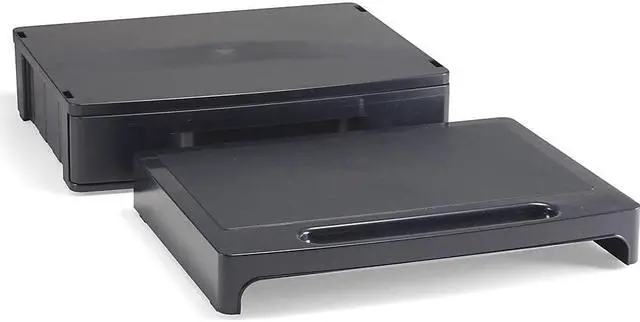 Alt view image 7 of 20 - Officemate Monitor Stand with Drawer 13 1/8 x 9 7/8 x 5 Black 22502