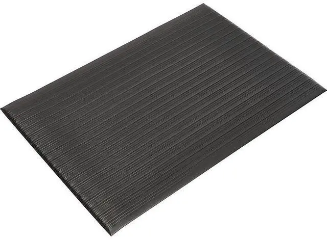 Alt view image 7 of 13 - Genuine Joe Anti-Fatigue Mat Vinyl Foam Beveled Edge 3'x5' Black 53351