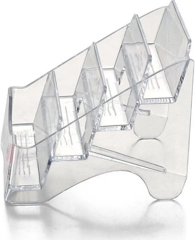 Alt view image 5 of 10 - OIC 4-tier BCA Business Card Holder - 4" x 3.8" x 4" x - Plastic - 1 Each - Clear