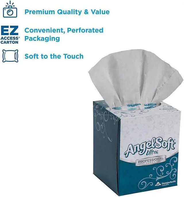 Alt view image 2 of 8 - White Facial Tissue,  10 Pack, 96 Sheets/ Pack  GEORGIA-PACIFIC 4636014