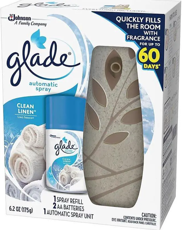 Alt view image 2 of 15 - Glade Automatic Air Freshener Starter Kit Spray Unit & Refill Clean Linen