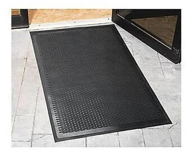 Alt view image 6 of 8 - Genuine Joe Scraper Outdoor Mat Rubber Traps Dirt/Grime 4'x6' Black 70467