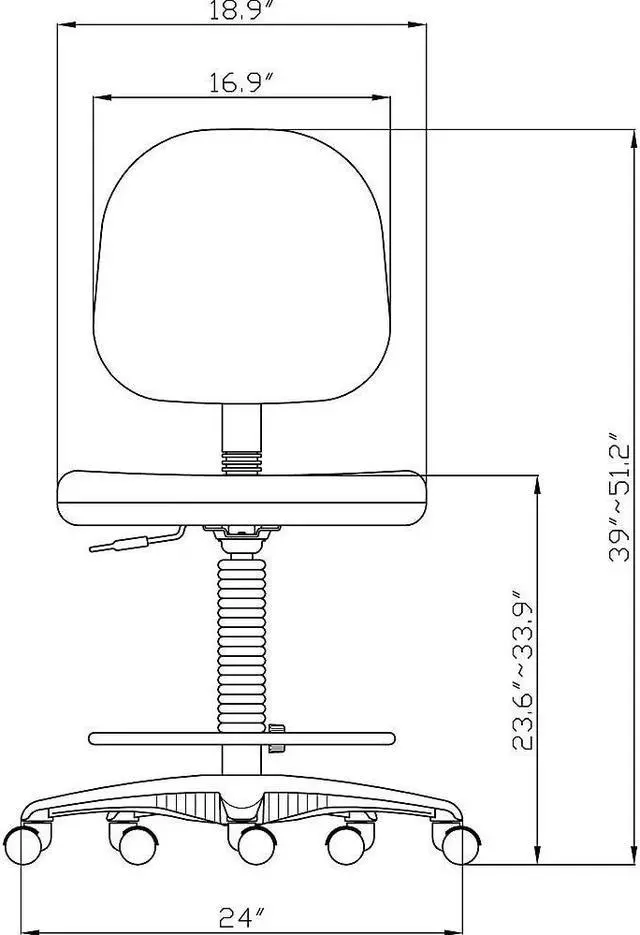 Alt view image 4 of 12 - Lorell Adjustable Multi Task Stool 24"x24"x40-1/2"x50-1/2" Black 80008