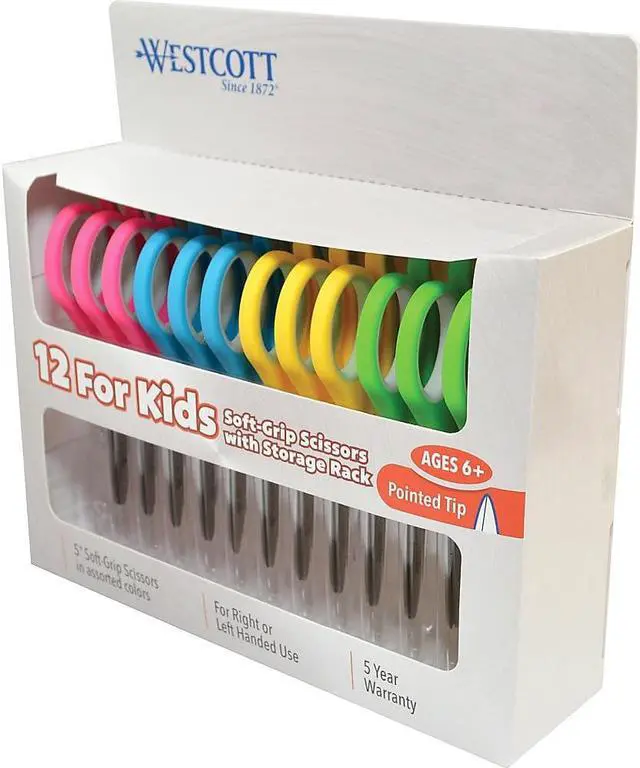 Alt view image 5 of 11 - Westcott Junior Scissors Pointed Tip 5" Full 12/PK STST/AST 15972