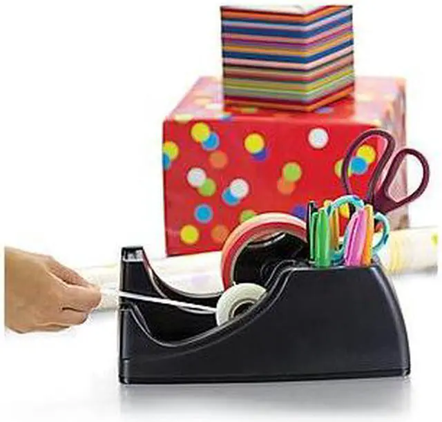 Alt view image 8 of 20 - Officemate Recycled 2-in-1 Heavy Duty Tape Dispenser 1" and 3" Cores Black 96690