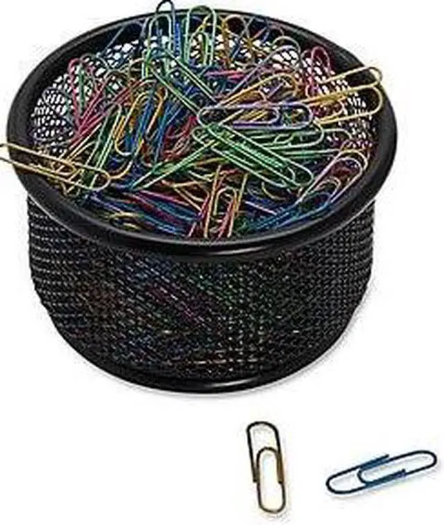 Alt view image 7 of 13 - Lorell Paper Clip Holder 3-3/4"x3-7/8" Black Mesh 84150