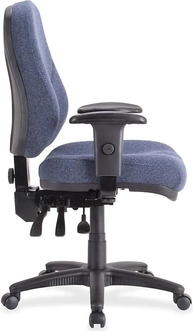 Alt view image 3 of 9 - Lorell Multi-Task Chair High-Back 26-7/8"x26"x39"to42-1/2" Blue 81101