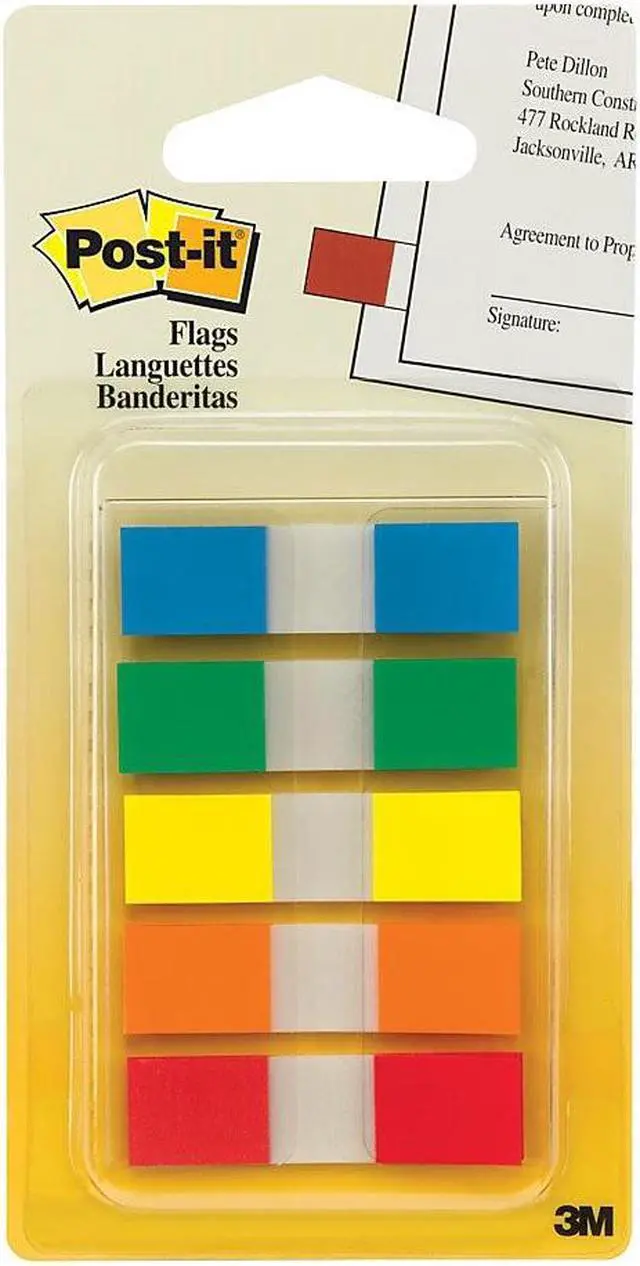 Alt view image 10 of 17 - Post-it Page Flags in Portable Dispenser 5 Standard Colors 20 Flags/Color 6835CF