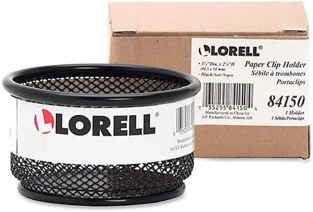 Alt view image 8 of 13 - Lorell Paper Clip Holder 3-3/4"x3-7/8" Black Mesh 84150