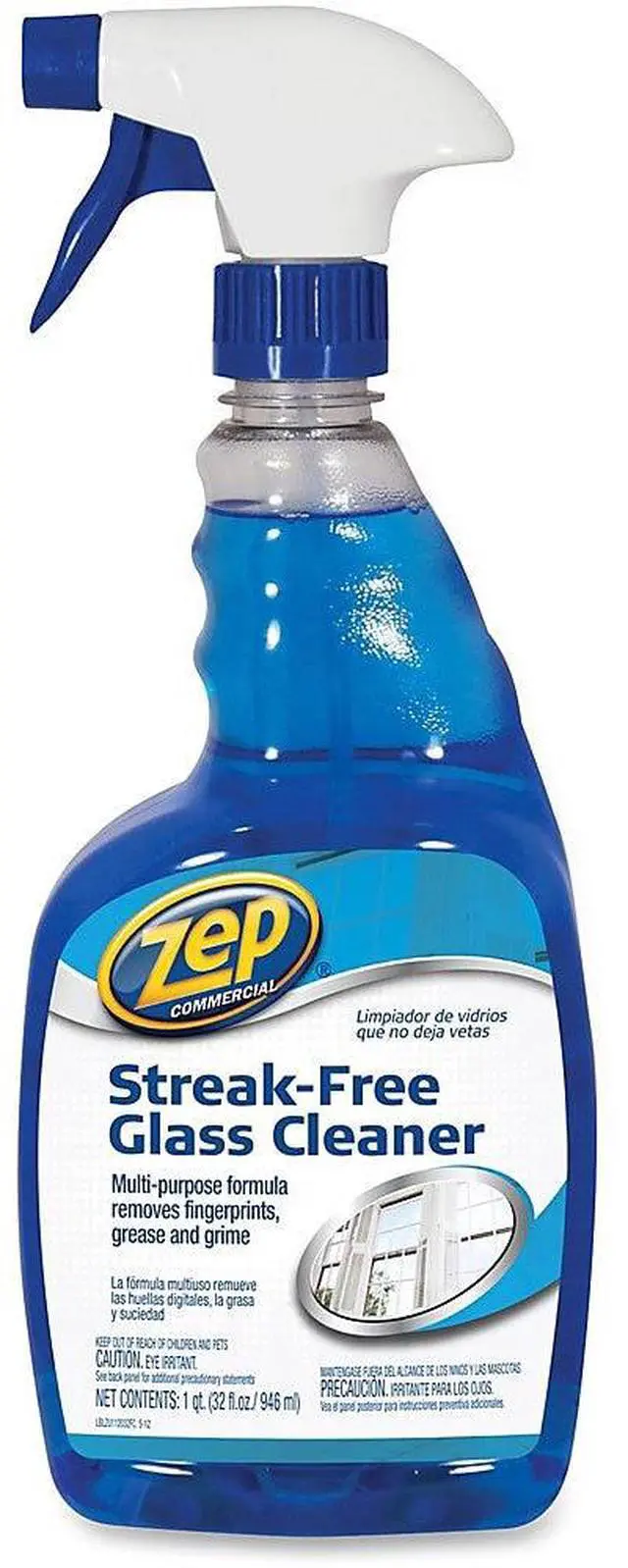 Alt view image 6 of 11 - Zep ZU112032 Streak-free Glass Cleaner, Spray, 32fl oz, Blue