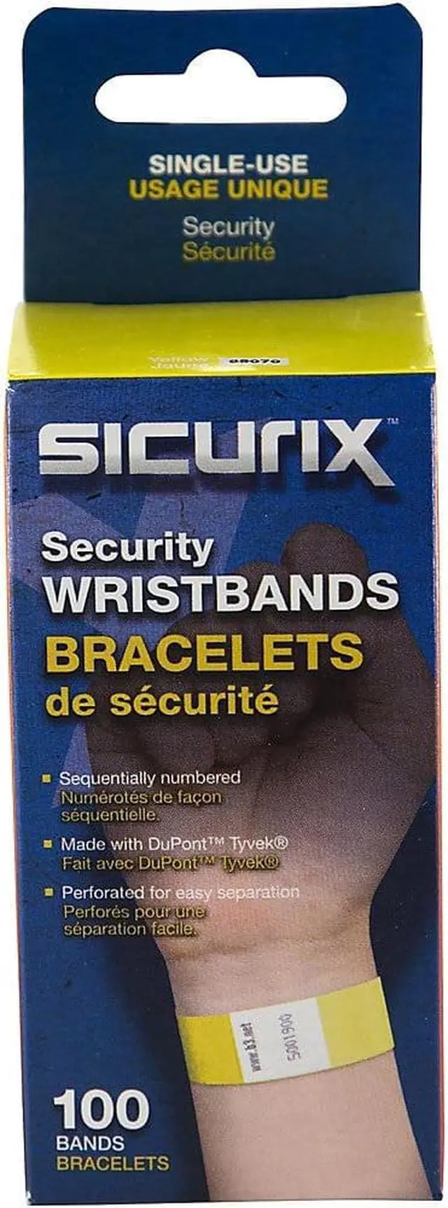 Alt view image 9 of 12 - Baumgartens Security Wrist Band,Tear-Resistant,10"x3/4", 100/PK, YW 85070