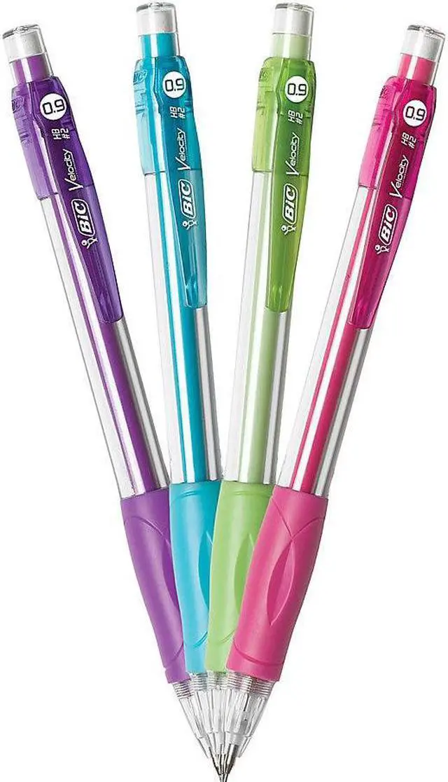 Alt view image 9 of 20 - Bic Mechanical Pencil Refillable Rubbergrip .9mm 5/PK Assorted MVP51