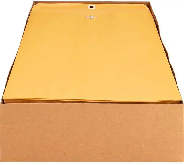 Alt view image 6 of 14 - Business Source 36665 Heavy-Duty Clasp Envelope, Clasp - #97 (10" x 13") - 28 lb - Kraft - 100/Box , 1 Box