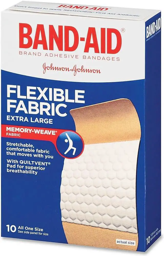 Alt view image 5 of 13 - Band-Aid Flexible Fabric Extra Large Adhesive Bandages, 1.25" X 4", 10/Box 5685