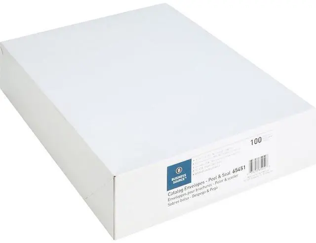 Alt view image 3 of 8 - Business Source Catalog Envelopes Self Seal 10"x13" 100/BX WE Wove 65451