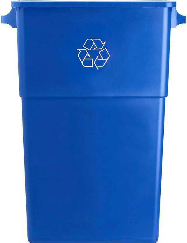 Alt view image 10 of 19 - Genuine Joe Recycling Container 23 Gallon 22-1/2"x11"x30" Blue 57258