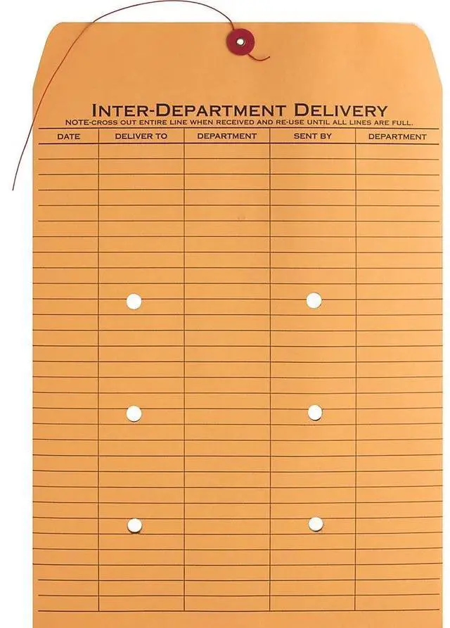 Alt view image 2 of 11 - Inter-Dept.Envelopes Str/Button Close 10"x13" 100/CT Kraft
