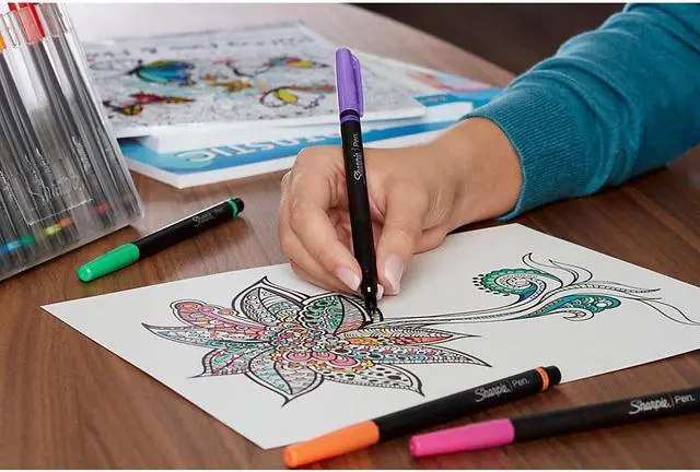 Alt view image 11 of 17 - Sanford 1983967 Sharpie Art Pens, Fine Point, Assorted Colors, 24 Count