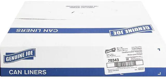 Alt view image 5 of 12 - Genuine Joe Trash Can Liner 55Gal 1.55mil 39"x56" 50/PK SR 70343