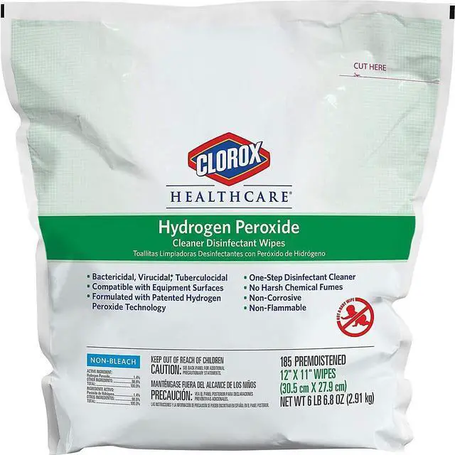 Alt view image 5 of 7 - Clorox Healthcare CLO30827 Hydrogen Peroxide Cleaner Disinfectant Wipes Refill, 185 Count