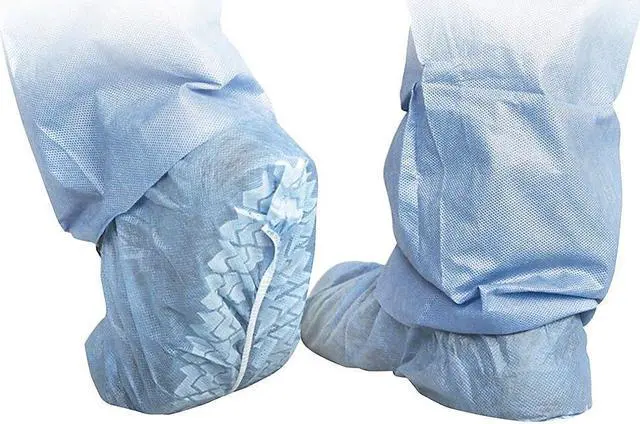 Alt view image 5 of 6 - Medline CRI2003 Polypropylene Non-Skid Shoe Covers, Blue, X-Large Case of 100 EA