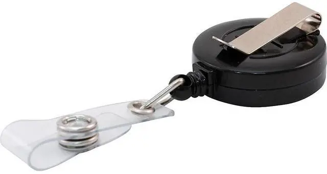 Alt view image 5 of 9 - Advantus Snap Clip Retractable ID Reels, Black, Pack Of 25