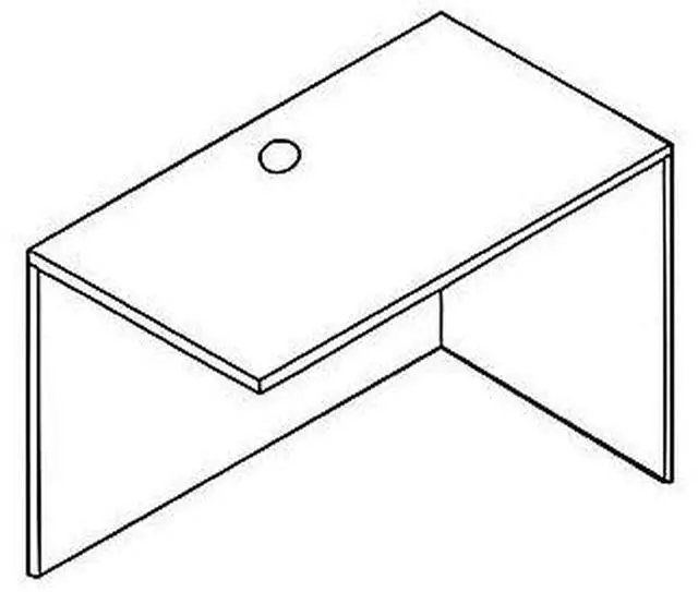 Alt view image 3 of 11 - Lorell Rectangular Return Shell 42"x24"x29-1/2" Mahogany 69388