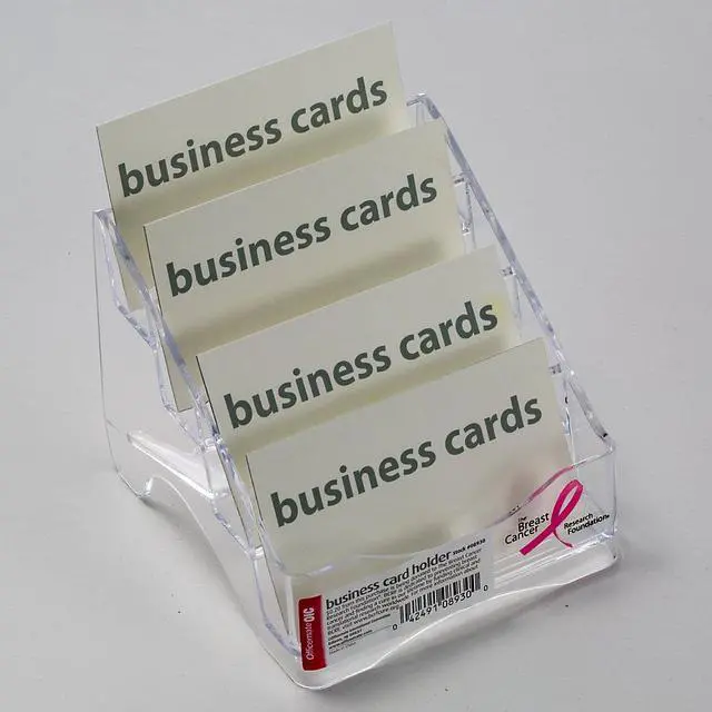Alt view image 7 of 10 - OIC 4-tier BCA Business Card Holder - 4" x 3.8" x 4" x - Plastic - 1 Each - Clear