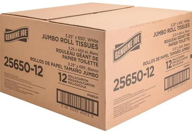 Alt view image 6 of 7 - Genuine Joe 2-ply Jumbo Roll Dispensor Bath Tissue