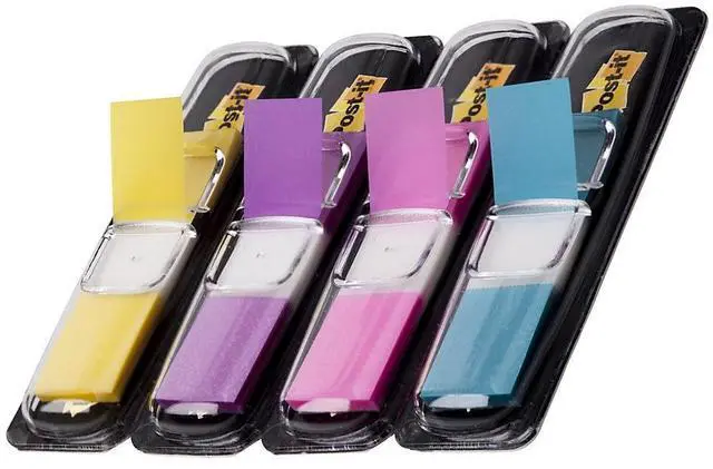 Alt view image 7 of 20 - 3M 6834AB Small Flags in Dispensers Four Bright Colors 35 per Color 4 Dispensers Pack