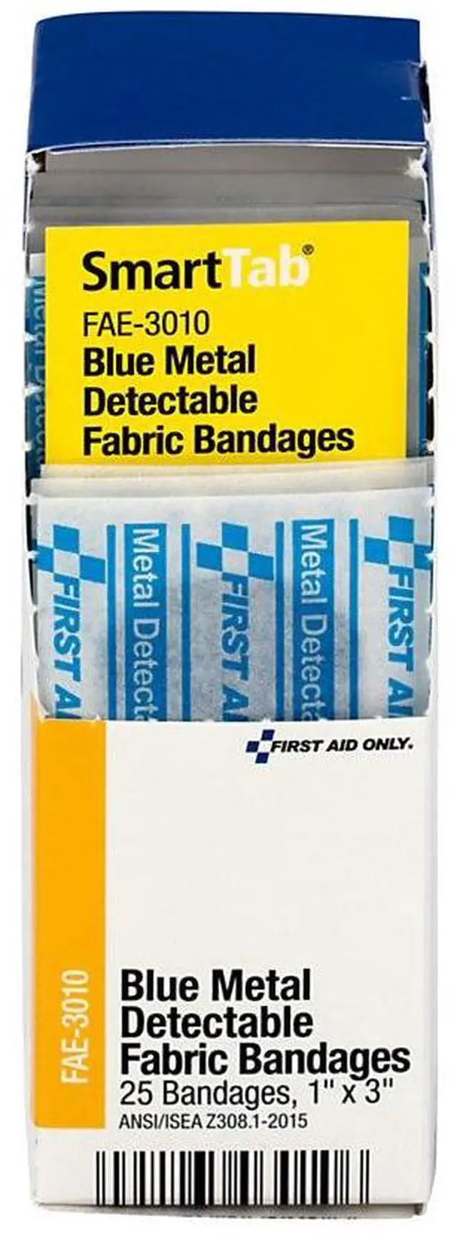 Alt view image 14 of 20 - First Aid Only Refill f/SmartCompliance Gen Cabinet Blue Metal Detectable Bandages 1x3 25/Bx FAE3010