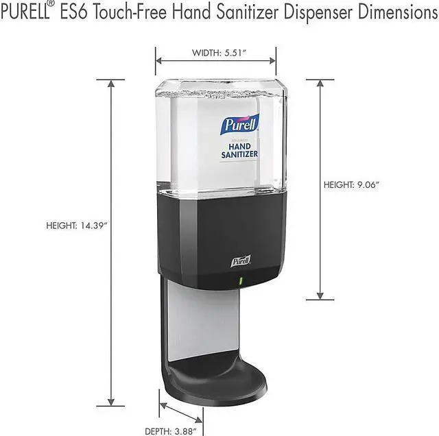 Main image of Purell® ES6 Wall-Mount Touchless Hand Sanitizer Dispenser, Graphite