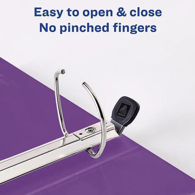 Alt view image 8 of 20 - Avery Heavy-Duty View Binder w/Locking EZD Rings 3" Cap Purple 79810