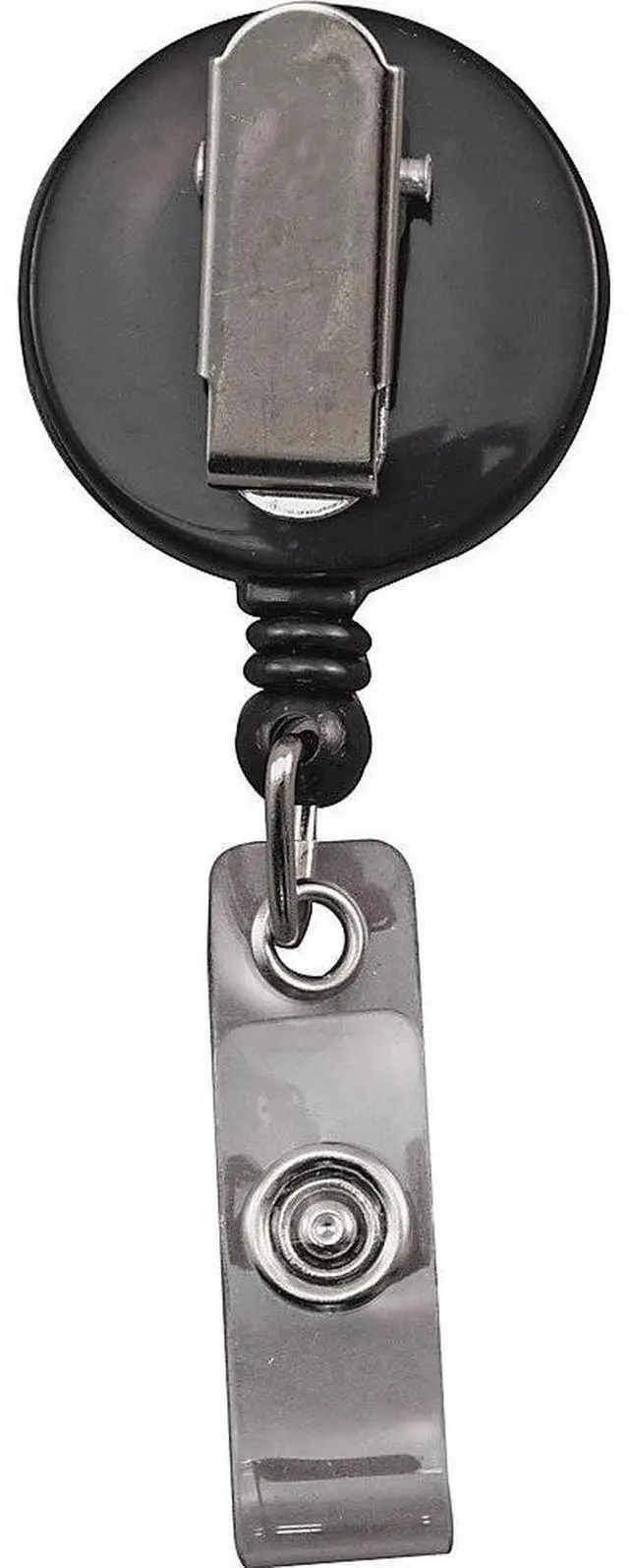 Alt view image 3 of 5 - Advantus Snap Clip Retractable ID Reel - 12 / Pack - Black